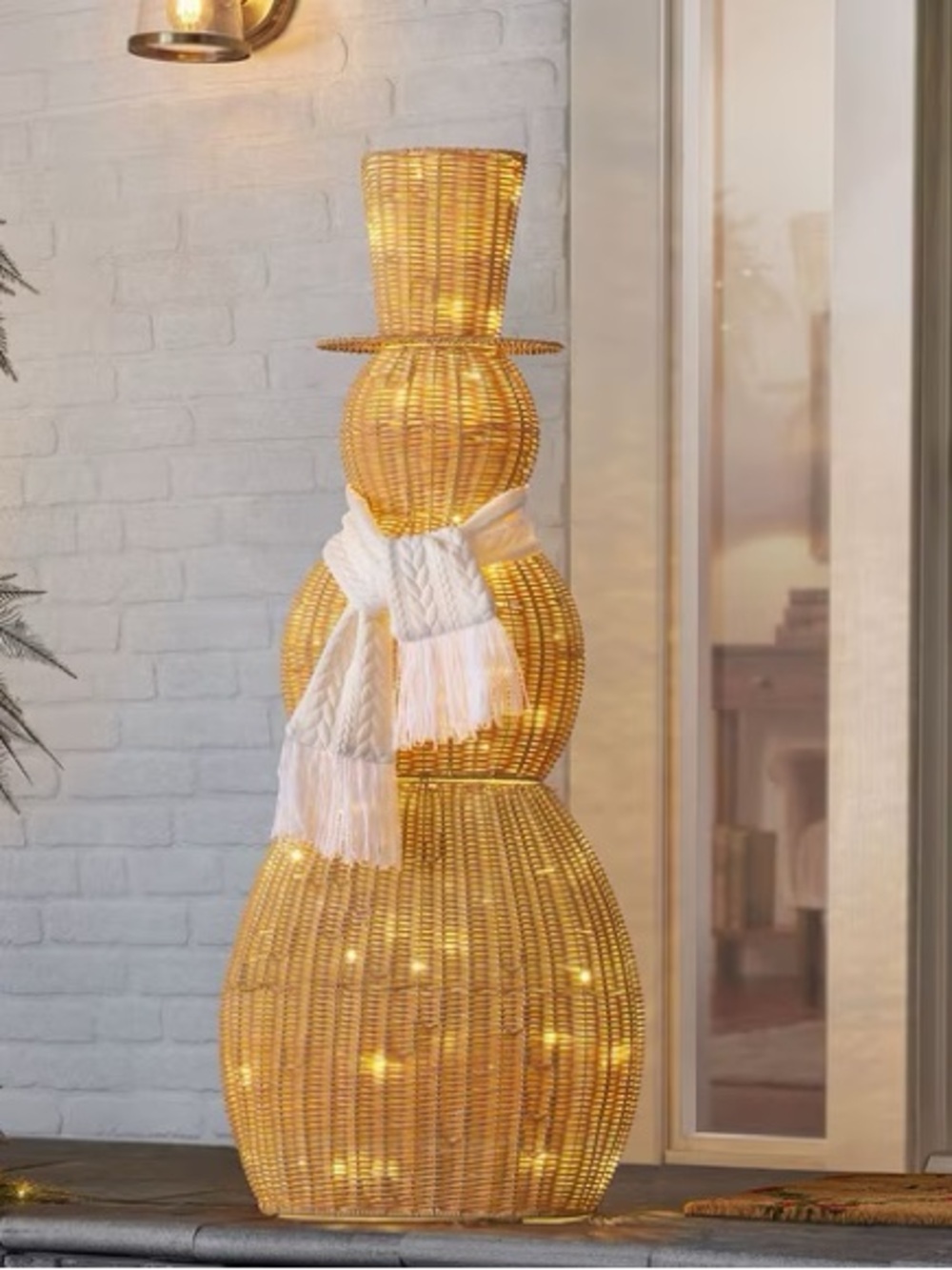 Pre-Lit Woven Snowman